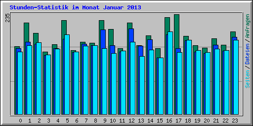 Stunden-Statistik im Monat Januar 2013