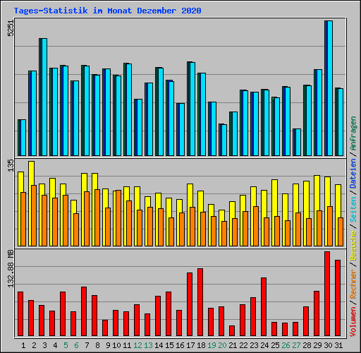 Tages-Statistik im Monat Dezember 2020